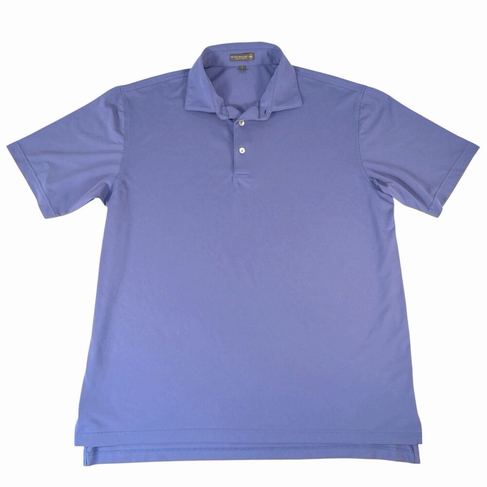 Peter Millar Summer Comfort Polo Shirt Mens L Plum Purple Solid Golf Stretch Top